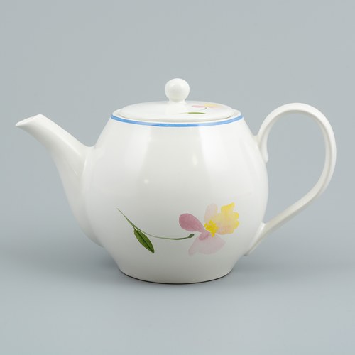 荷蘭FloraCastle 粉晶色飄香花圖紋茶壺