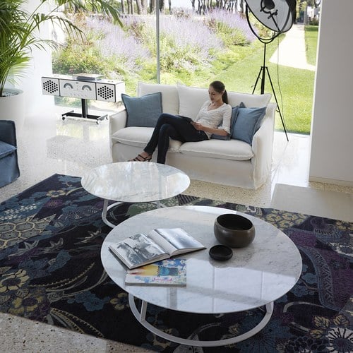 義大利HORM ALBINO FAMILY 大理石咖啡桌 (白、直徑120公分)