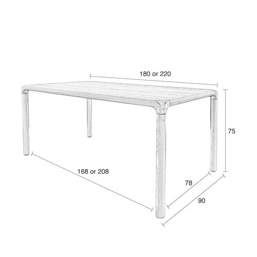 荷蘭Zuiver倒角設計餐桌 (梣木)
