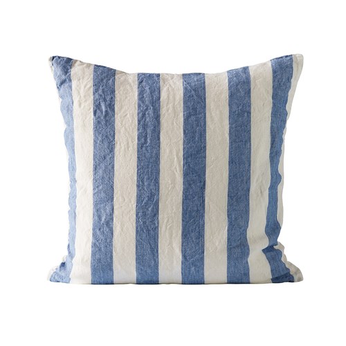 丹麥tineKhome 簡約條紋方形靠枕 (洋藍、長50公分)