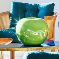 德國BULL&STEIN 鮮綠色陶瓷釉光蘋果雕塑 (室內、直徑20公分)