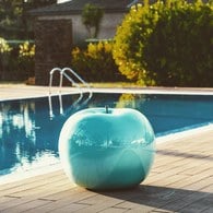 德國BULL&STEIN 天水碧色陶瓷釉光蘋果雕塑 (室內、直徑12公分)