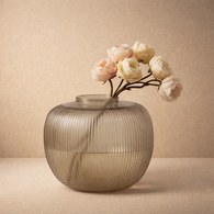 德國Guaxs玻璃花器 PINARA系列 (煙燻灰、高28公分)