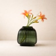 德國Guaxs玻璃花器 MYTHOS系列 (黑鐵灰、高14公分)