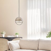 HUAN L 圜|吊燈 (燕麥奶/鉻)