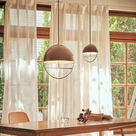 HUAN L 圜|吊燈 (可可棕/鉻)