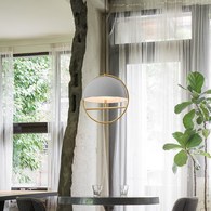 HUAN L 圜|吊燈 (霧白/流沙金)