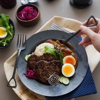 日本Aoyoshi 庭園農夫餐叉 (黑、18.5公分)