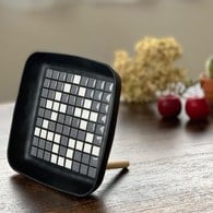 日本 八幡化成 馬賽克自由拼裝飾品盤 (黑色)