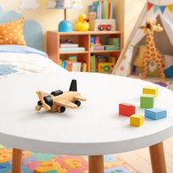 日本Kukkia小飛機木製玩具 (黑)