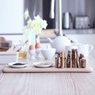 英國LSA 歐式吐司木盤附果醬碟