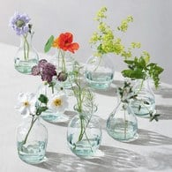 英國LSA 淡青色直條波紋小花器3入組