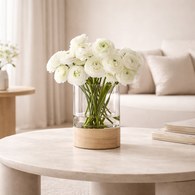 英國LSA木底圓玻璃花器 (高18公分)