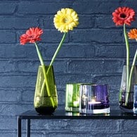 英國LSA 艷彩透底玻璃花器 橄欖綠