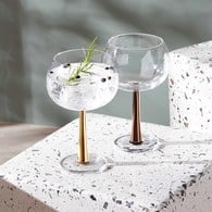 英國LSA 琴酒派對球型高腳杯2入組 (金、420毫升)