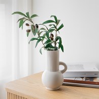 丹麥Lene Bjerre 清新質感單耳花器(白)