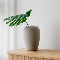 丹麥Lene Bjerre 質樸陶作寬口花器 (灰、高27公分)