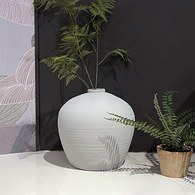 丹麥Lene Bjerre 質樸陶作窄口花器 L (灰、高38公分)