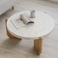 丹麥Tolv 水磨石面圓形茶几(白)