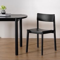 丹麥Tolv Poise典藏實木可堆疊單椅(墨黑)