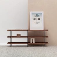 丹麥Tolv Humla 立體邊緣多層置物展架 (胡桃木)