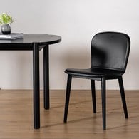 丹麥Tolv Puddle圓弧流線型單椅(皮革/黑)