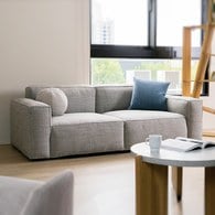 丹麥Tolv Baker澎厚吐司布面沙發 (麻灰、200公分)