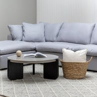 丹麥Tolv 水磨石面圓形茶几 (黑)