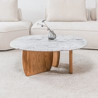 丹麥Tolv 三角摩登大理石茶几 (橡木、90公分)