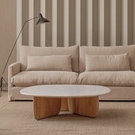 丹麥Tolv 三角摩登大理石茶几 (橡木、90公分)