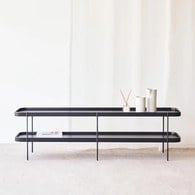 丹麥Tolv Humla 立體邊緣多層置物展架 (黑、高45 公分)