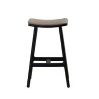 丹麥Tolv Odd 微波浪皮革吧台椅 (黑/深褐皮、高66.5公分)