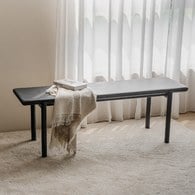 丹麥Tolv Folk北歐森林皮革長凳 (黑)