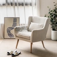 丹麥Tolv 北歐優雅扶手單人沙發 (米白)