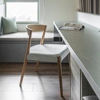 丹麥Tolv 一字靠背單椅 (布面/混麻灰)