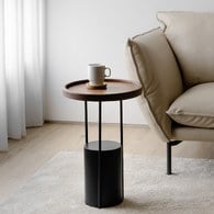 丹麥Tolv Cloch 混凝土柱腳圓形邊桌(胡桃木)