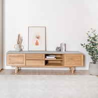 丹麥Tolv Yorke 白色大理石電視櫃(200公分)