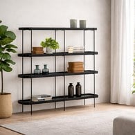 丹麥Tolv Humla 立體邊緣多層置物展架 (黑色、高135 公分)