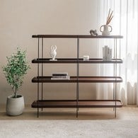 丹麥Tolv Humla 立體邊緣多層置物展架 (胡桃木、高135 公分)