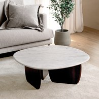 丹麥Tolv 三角摩登大理石茶几 (深橡木、90公分)