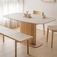 丹麥Tolv Tilba岩板平衡餐桌 (米白)