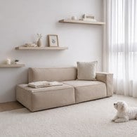 丹麥Tolv Baker積木沙發 (米色貓抓布 右扶手 )