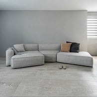 丹麥Tolv Baker積木布面沙發 (左向海灣型、混麻灰)
