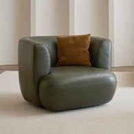 丹麥 Tolv Sophie索菲皮革單人沙發 (深橄欖綠)