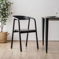 丹麥 Tolv Inlay圓柔扶手單椅 (黑色)