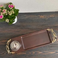 美國Michael Aram 橄欖枝木質麵包盤組