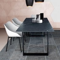 義大利OliverB HUB雅士陶瓷餐桌 (曜黑、長160公分)