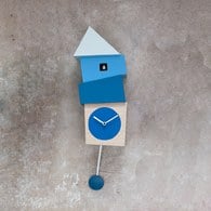 義大利 Progetti 歪房子咕咕鐘(藍白色)