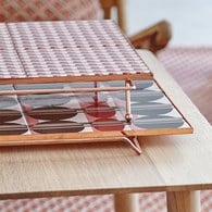 西班牙GanRugs 普普風圓點磁磚托盤 (紅黑)