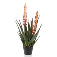 荷蘭Emerald人造植物 雙花蘆薈-橘色花 (80cm)
